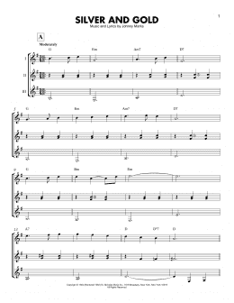 page one of Silver And Gold (Guitar Ensemble)