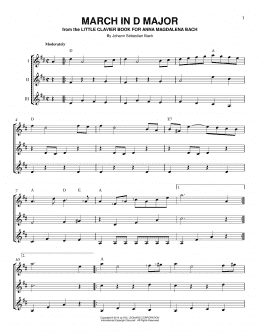 page one of March In D Major (Guitar Ensemble)