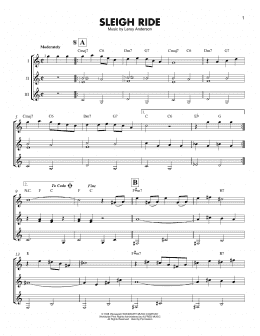 page one of Sleigh Ride (Guitar Ensemble)