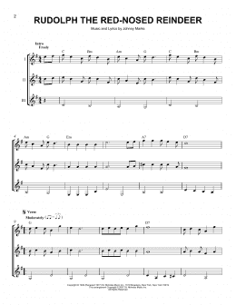 page one of Rudolph The Red-Nosed Reindeer (Guitar Ensemble)