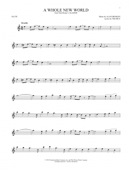 page one of A Whole New World (from Aladdin) (Flute Solo)