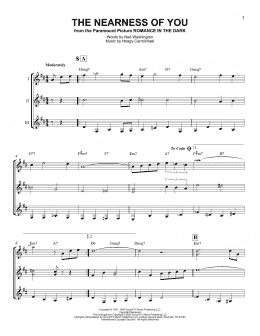 page one of The Nearness Of You (Guitar Ensemble)