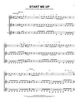 page one of Start Me Up (Guitar Ensemble)