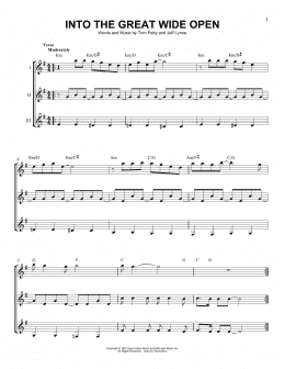 page one of Into The Great Wide Open (Guitar Ensemble)