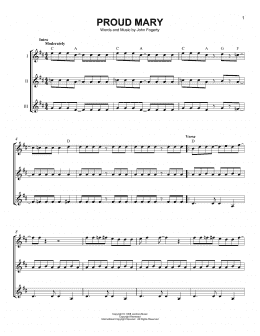 page one of Proud Mary (Guitar Ensemble)