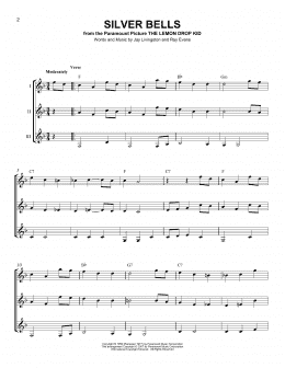 page one of Silver Bells (Guitar Ensemble)