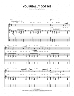 page one of You Really Got Me (Easy Guitar Tab)