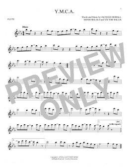 page one of Y.M.C.A. (Flute Solo)