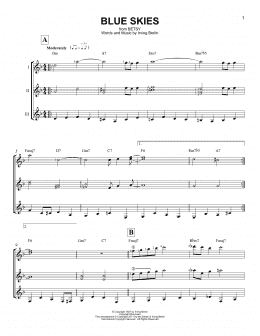 page one of Blue Skies (Guitar Ensemble)