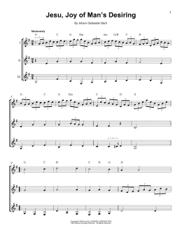 page one of Jesu, Joy Of Man's Desiring (Guitar Ensemble)
