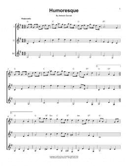 page one of Humoresque (Guitar Ensemble)
