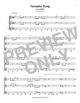 page one of Toreador Song (Guitar Ensemble)