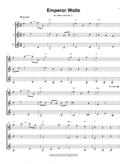 page one of Emperor Waltz (Guitar Ensemble)