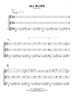 page one of All Blues (Guitar Ensemble)