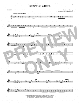 page one of Spinning Wheel (Trumpet Solo)