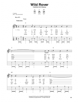 page one of Wild Rover (Banjo Tab)