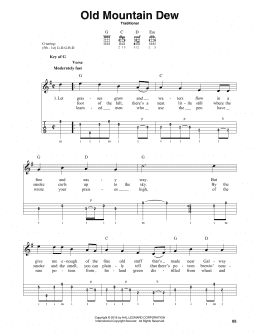 page one of Old Mountain Dew (Banjo Tab)