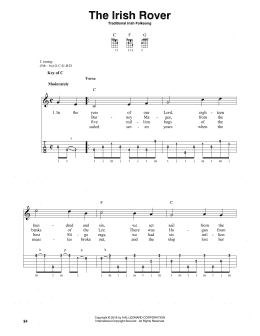 page one of The Irish Rover (Banjo Tab)