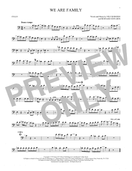 page one of We Are Family (Cello Solo)
