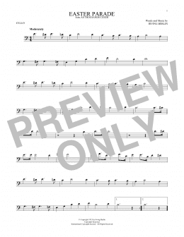 page one of Easter Parade (Cello Solo)