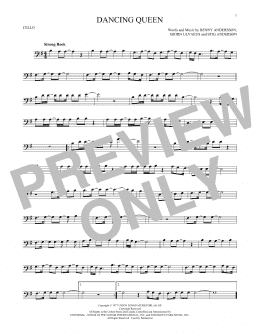 page one of Dancing Queen (Cello Solo)