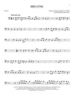 page one of Breathe (Cello Solo)