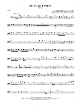 page one of Drops Of Jupiter (Tell Me) (Cello Solo)
