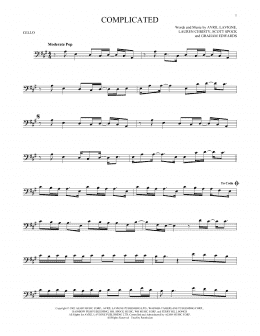 page one of Complicated (Cello Solo)