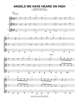 page one of Angels We Have Heard On High (Guitar Ensemble)