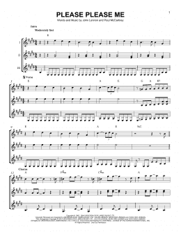 page one of Please Please Me (Guitar Ensemble)
