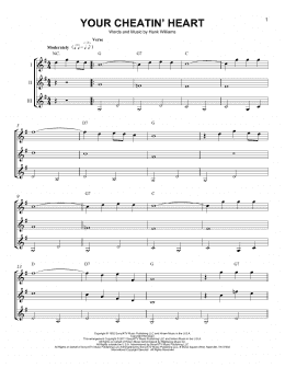 page one of Your Cheatin' Heart (Guitar Ensemble)