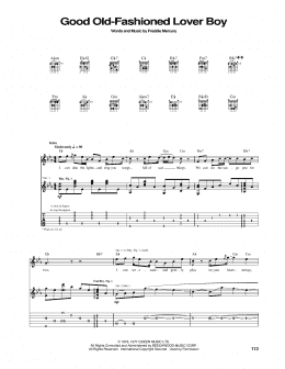 page one of Good Old-Fashioned Lover Boy (Guitar Tab)