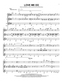 page one of Love Me Do (Guitar Ensemble)