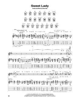 page one of Sweet Lady (Guitar Tab)