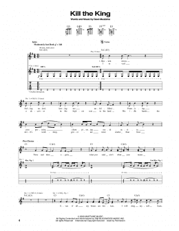 page one of Kill The King (Guitar Tab)