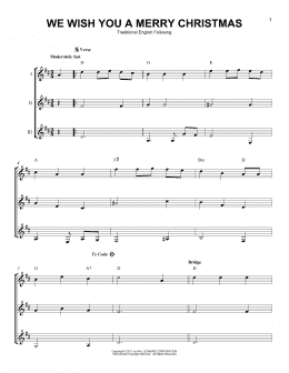 page one of We Wish You A Merry Christmas (Guitar Ensemble)