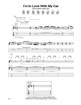 page one of I'm In Love With My Car (Guitar Tab)
