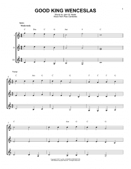 page one of Good King Wenceslas (Guitar Ensemble)