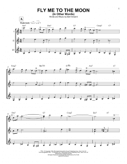 page one of Fly Me To The Moon (In Other Words) (Guitar Ensemble)