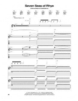 page one of Seven Seas Of Rhye (Guitar Tab)