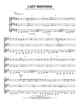 page one of Lady Madonna (Guitar Ensemble)