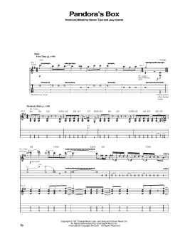 page one of Pandora's Box (Guitar Tab)