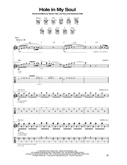 page one of Hole In My Soul (Guitar Tab)