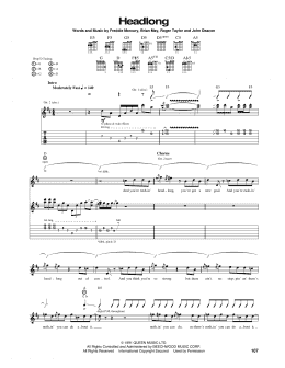 page one of Headlong (Guitar Tab)