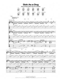 page one of Sick As A Dog (Guitar Tab)