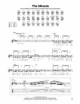 page one of The Miracle (Guitar Tab)