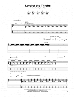 page one of Lord Of The Thighs (Guitar Tab)
