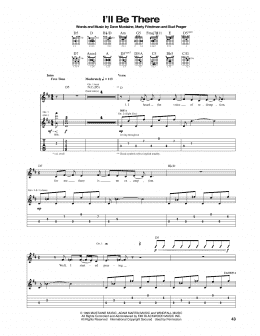 page one of I'll Be There (Guitar Tab)