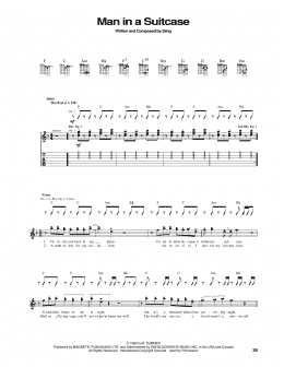 page one of Man In A Suitcase (Guitar Tab)