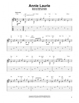 page one of Annie Laurie (Solo Guitar)